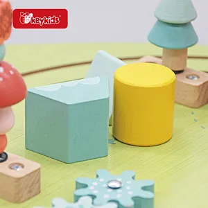 OEM Multicolor Wooden Bead Maze & Railway Train Track Play Table Toy For Kids Toddler W12D561